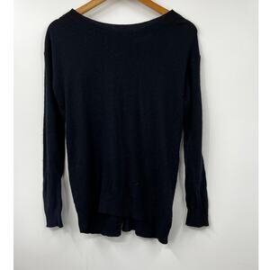 Sandro Women's Back Zip Pullover Sweater Stretch Long Sleeve Black Size 1‎